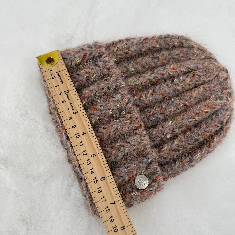Norla Canada Beanie Hat Womens OS Multi Color Wool Blend‎ Ribbed Knit Canada